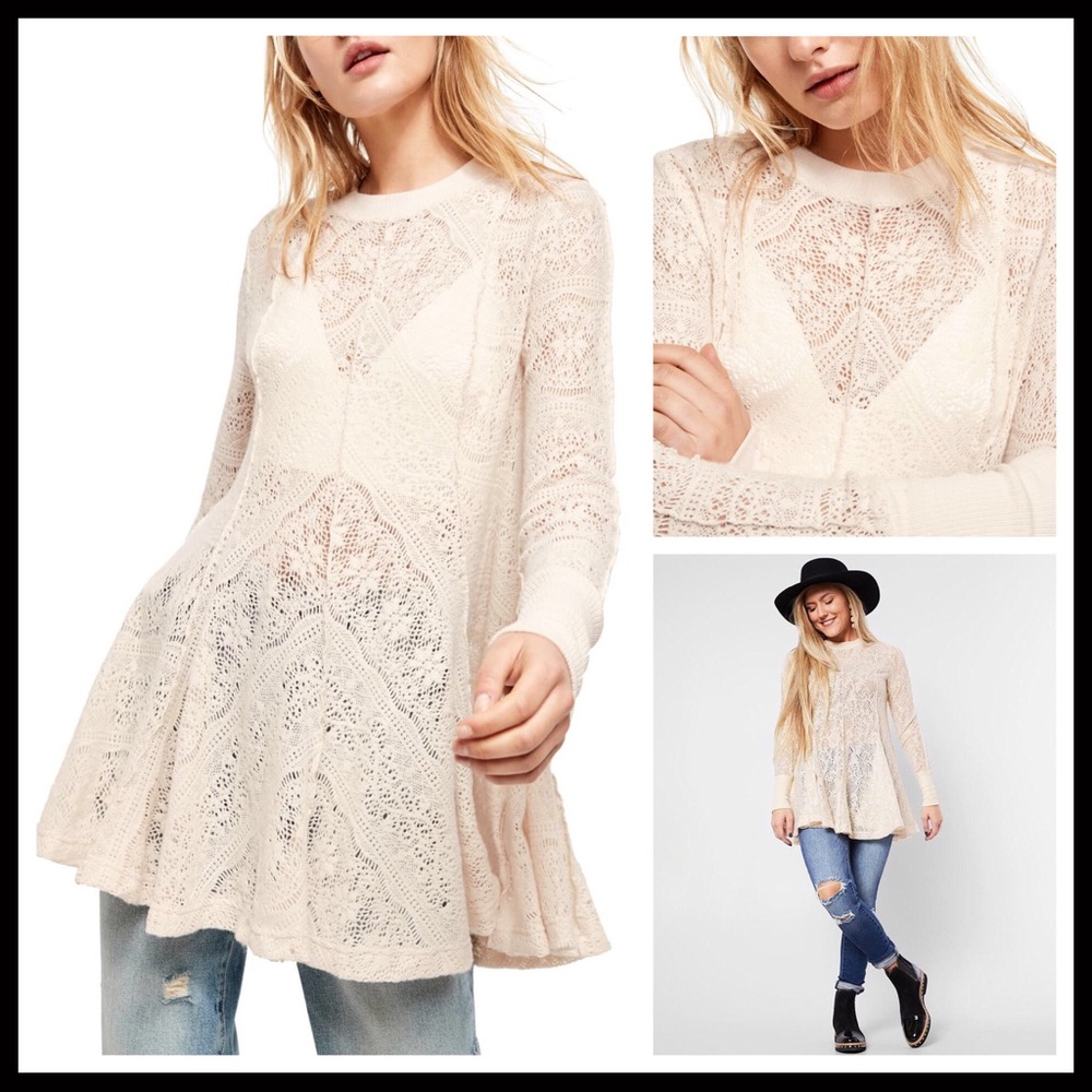 FREE PEOPLE BOHO TUNIC FLOWY A-LINE MINI DRESS A3C - Picture 11 of 16